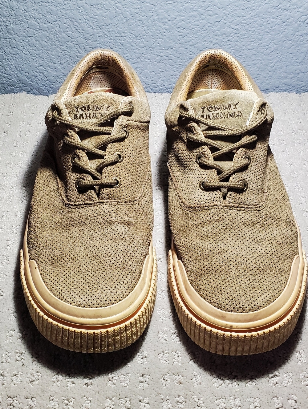 Tommy Bahama Rum Runner Olive Green Casual Boat Shoe sneakers Men Size 1